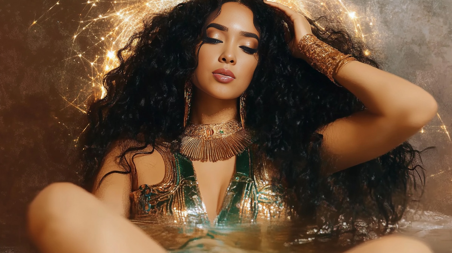 Waterman music video artwork: a council of Egyptian queens